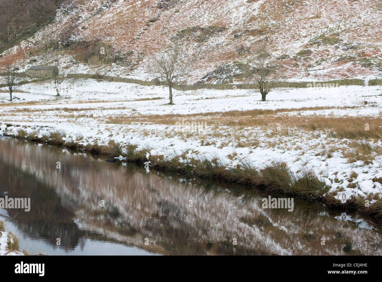 Watendlath-Tal im winter Stockfoto