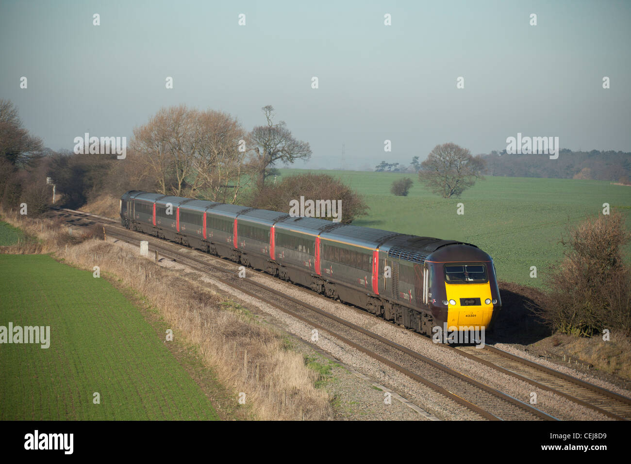 Cross Country Züge hohe Geschwindigkeit Zug, Portway, Tamworth, Staffordshire. Stockfoto