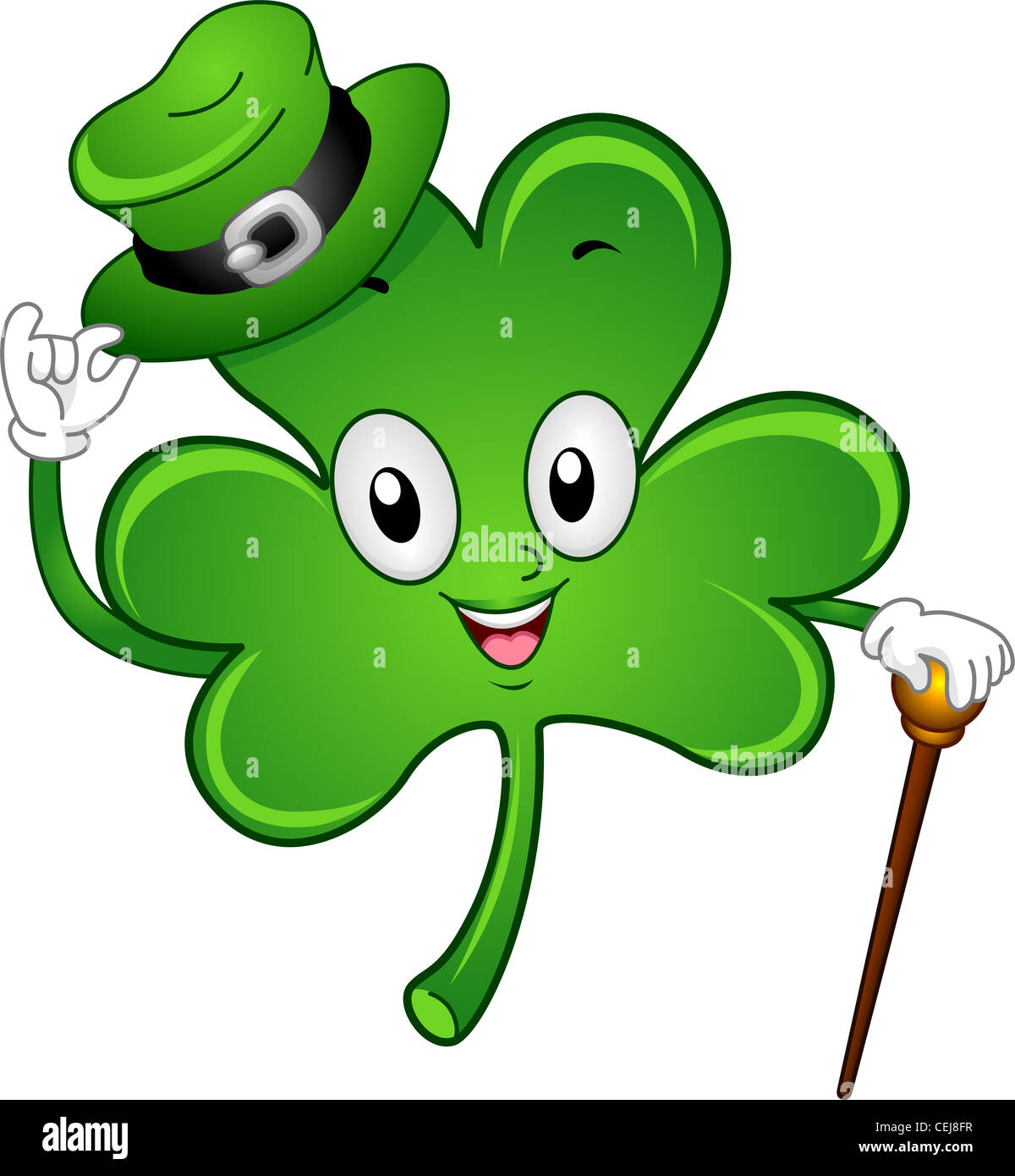 Beispiel für ein Gentleman Shamrock-Maskottchen Stockfoto