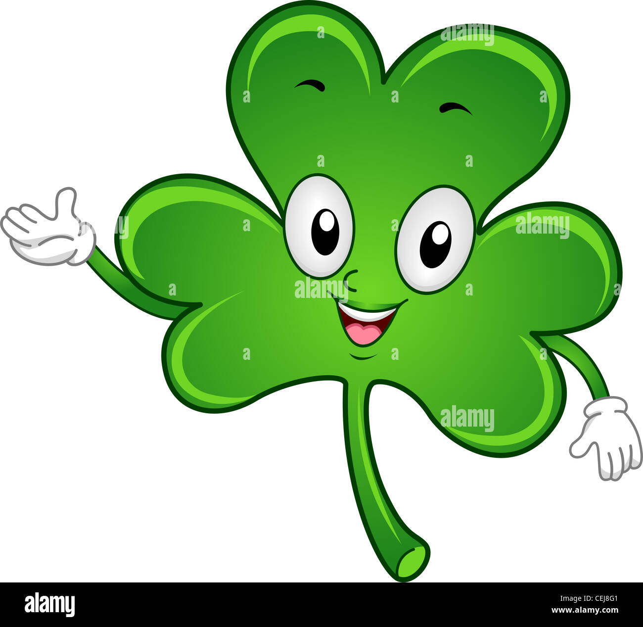 Beispiel für ein Shamrock-Maskottchen Stockfoto