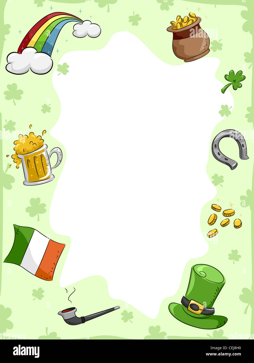 Hintergrund Illustration mit eine St.-Patrick's-Day-Thema Stockfoto