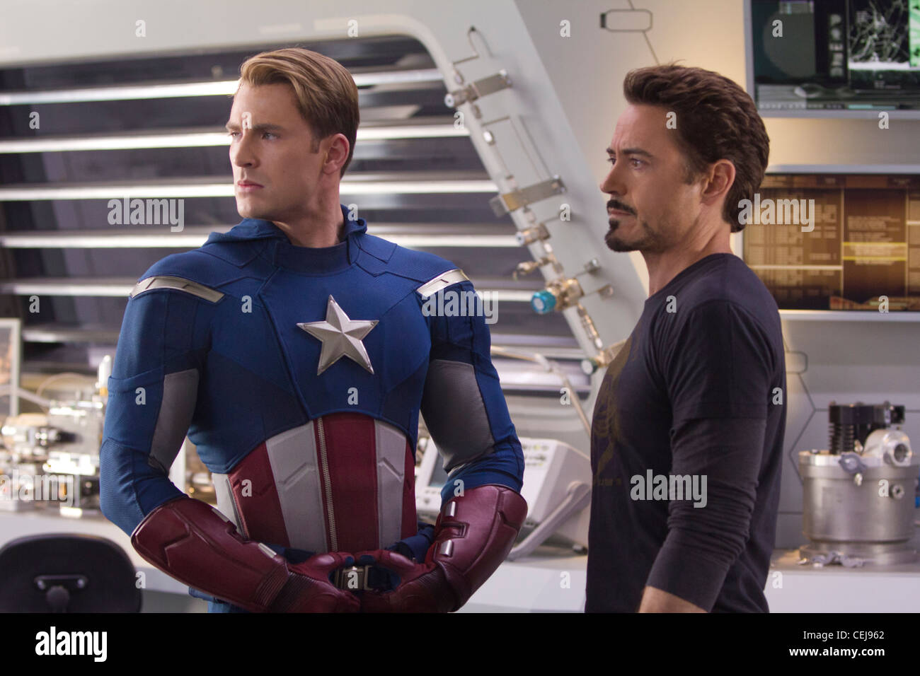 Nick Fury und der internationalen Agentur S.H.I.E.L.D bringen zusammen ein Team von Supermenschen Form The Avengers zu retten die Stockfoto