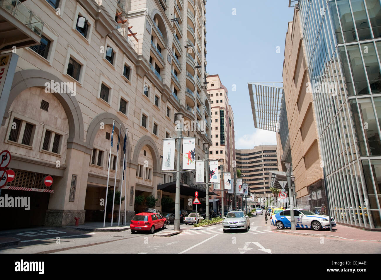 Außenseite des Johannesburg International Convention Centre, Gauteng Stockfoto