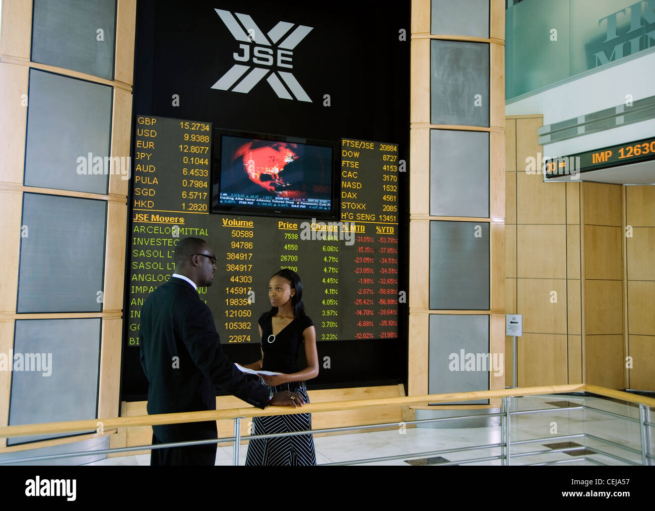 Geschäftsleute in der Johannesburg Stock Exchange Stockfoto