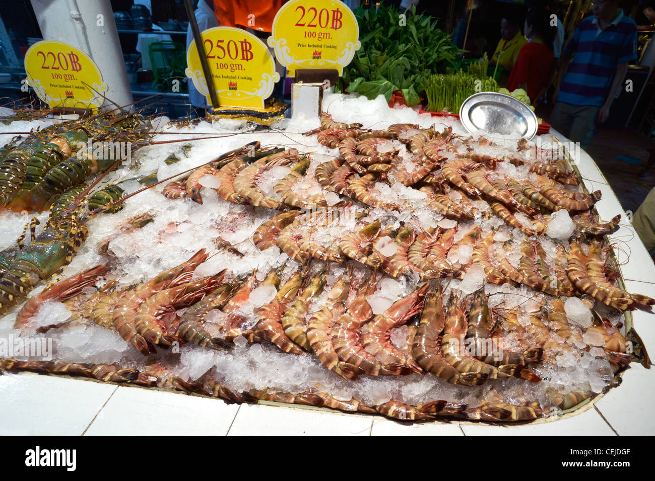 Thailand - Insel Phuket, Patong Beach, Sea-Food-restaurant Stockfoto