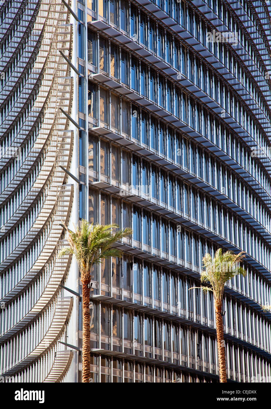 Eine detaillierte Aufnahme der Adresse Hotel zwischen dem Burj Khalifa und die Dubai Mall. Dubai, Vereinigte Arabische Emirate, Vereinigte Arabische Emirate. Stockfoto