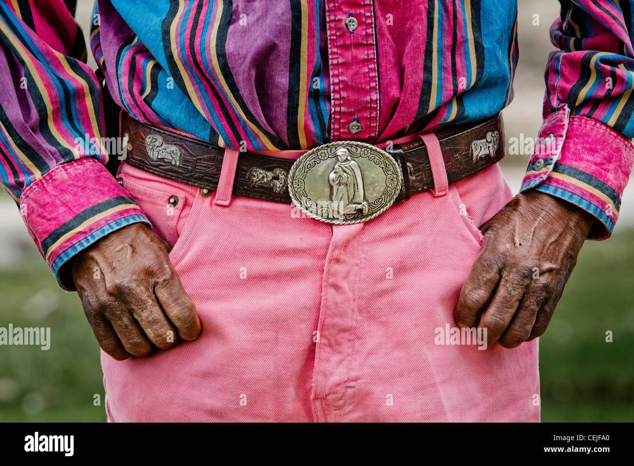Farbe Tarahumara Mann in Chihuahua, Mexiko Stockfoto