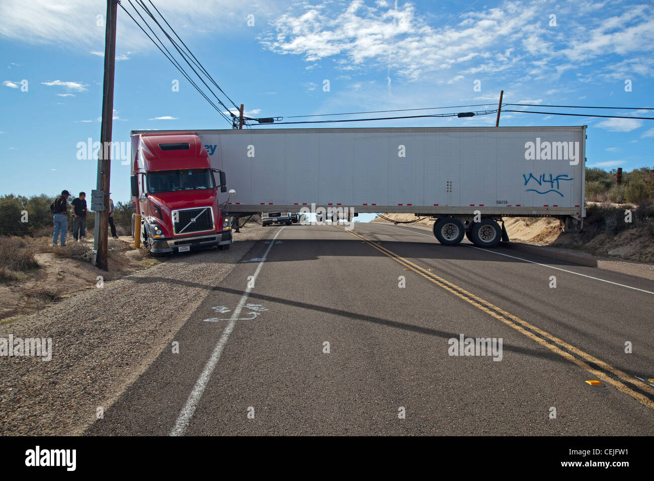 LKW-Blöcke California Highway Stockfoto