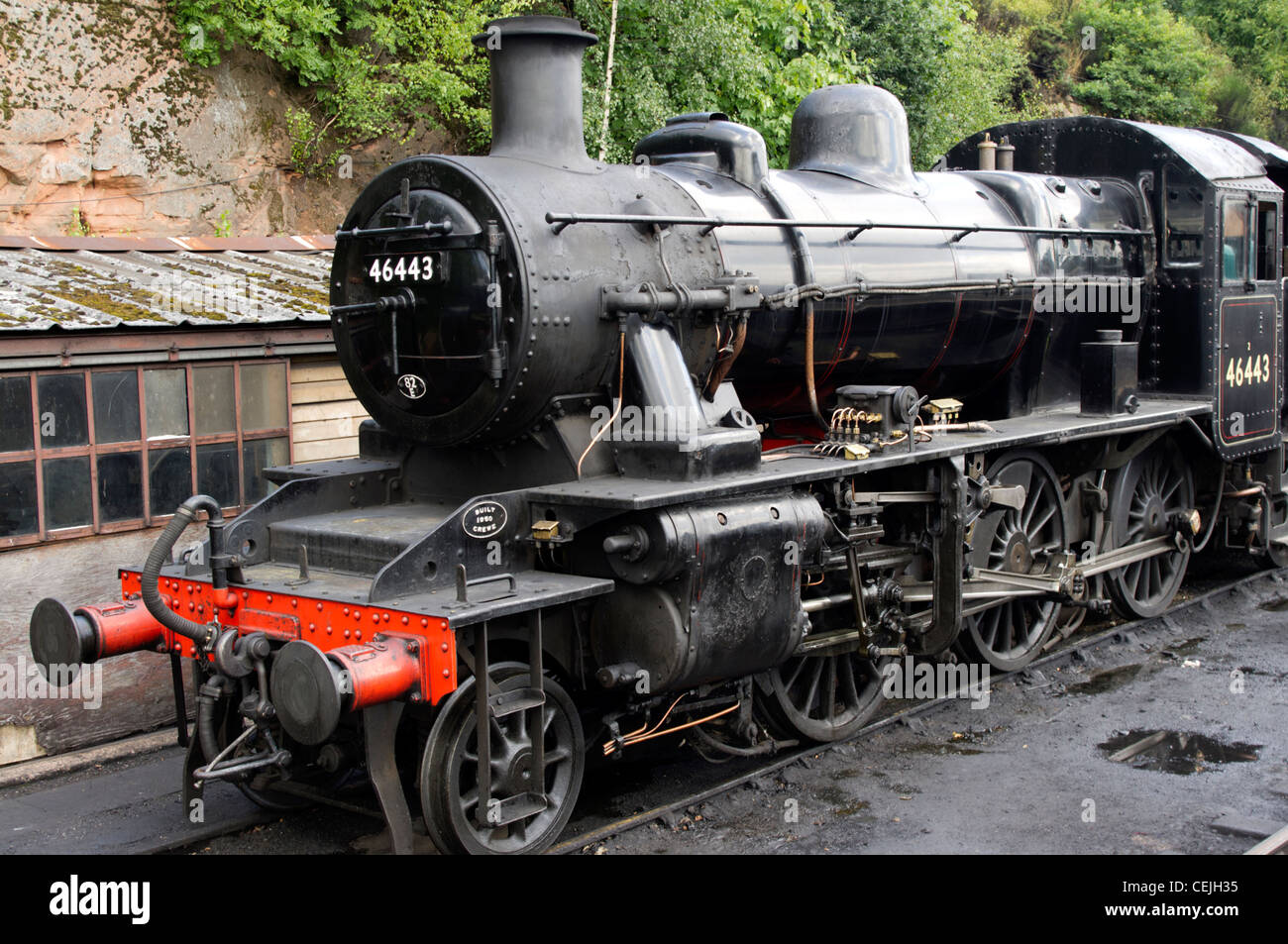 Klasse Ivatt 2MT, 2-6-0 bei Bewdley Station auf der Severn Valley Railway Stockfoto