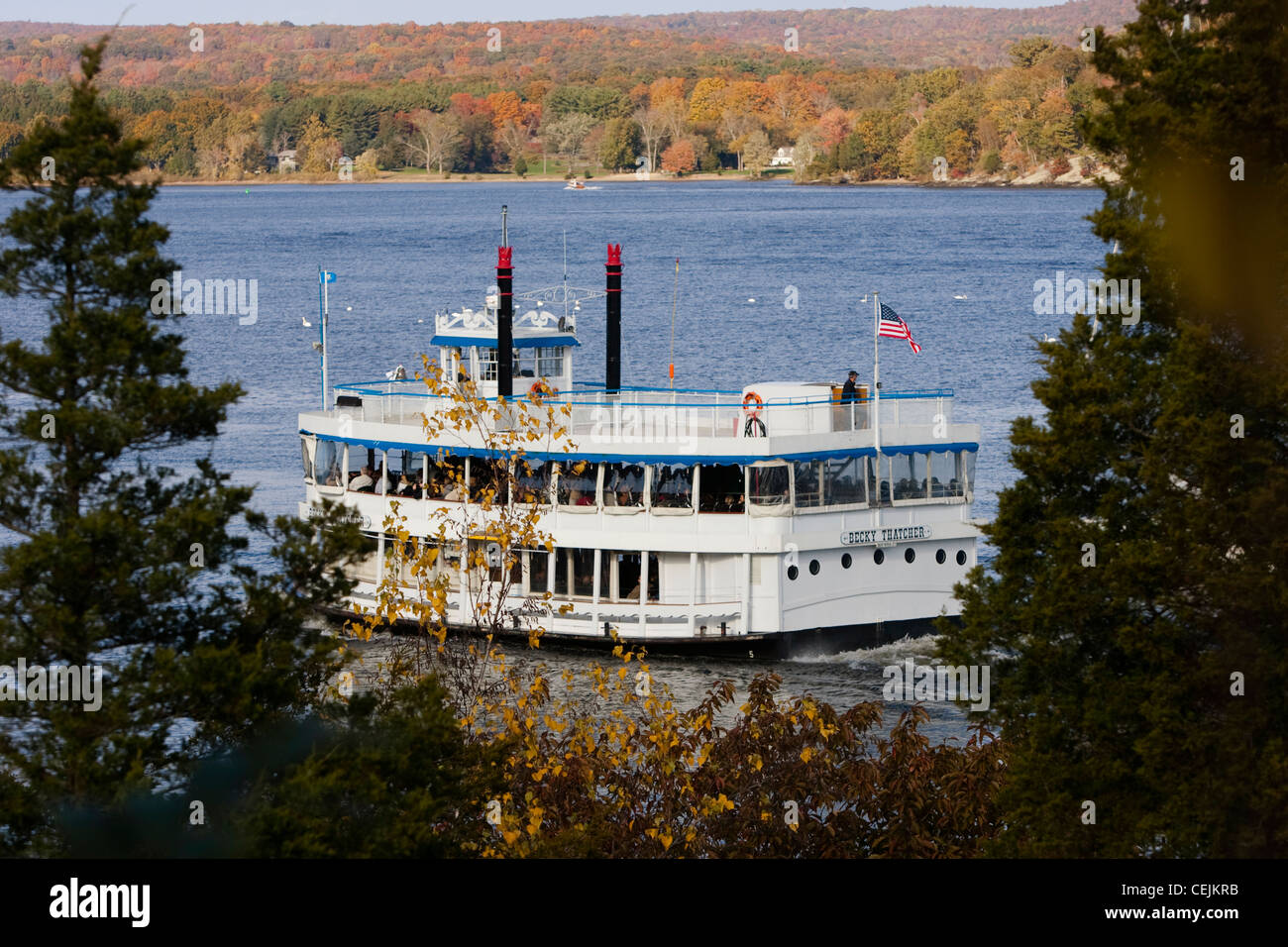 Ein Riverboat in Connecticut River. Stockfoto