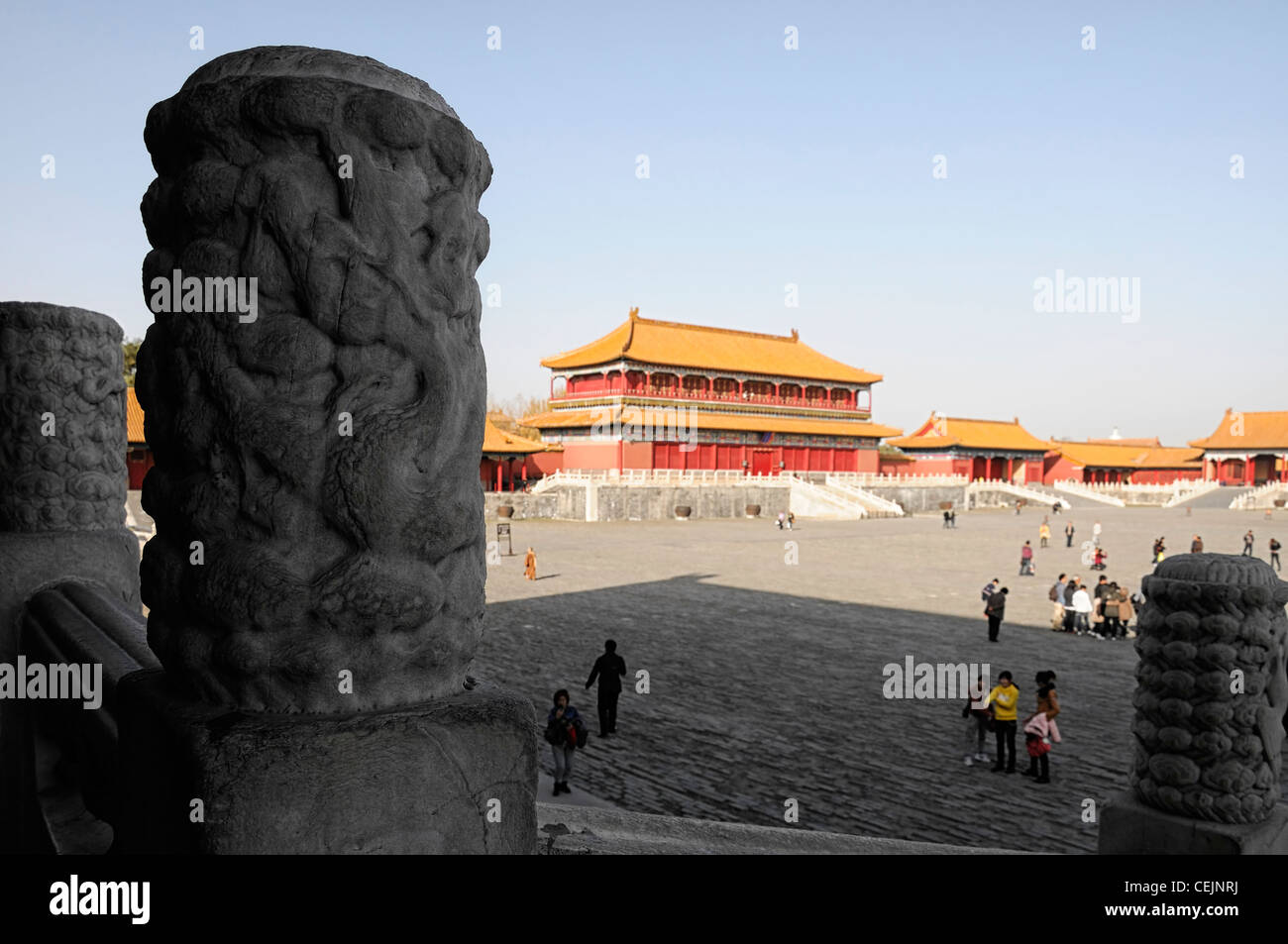 zweite 2. Hof große größte Halle der höchsten Harmonie, die Stadt Peking China Touristen verboten Stockfoto