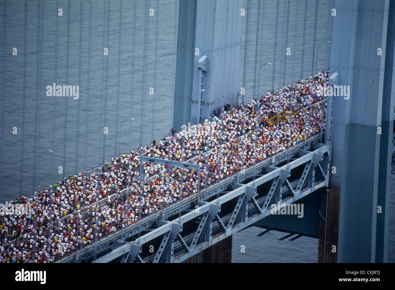 Luftaufnahme der 1994 New York City Marathon-Läufer. Stockfoto