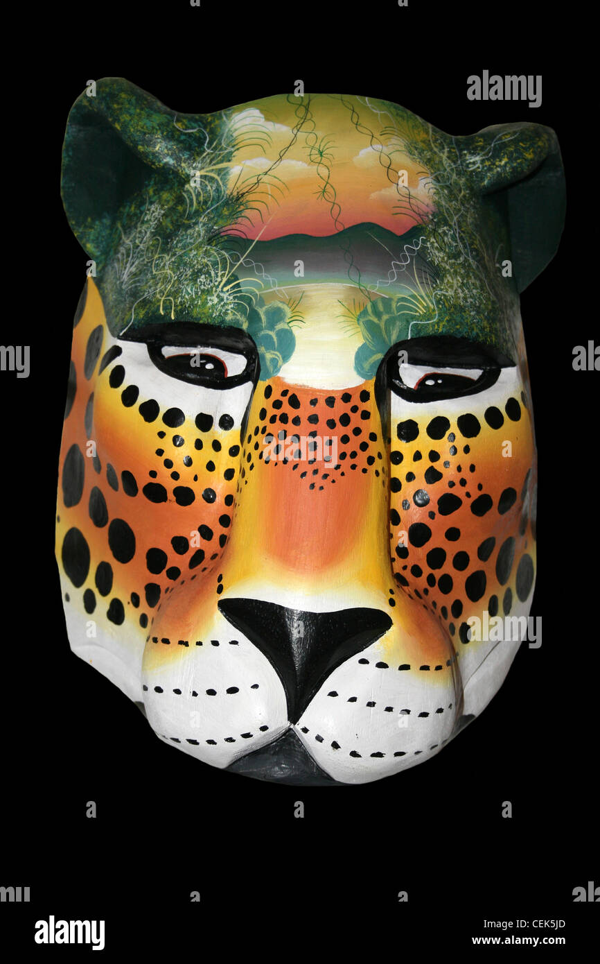 Costa Rica Boruca indische Jaguar Maske Stockfoto