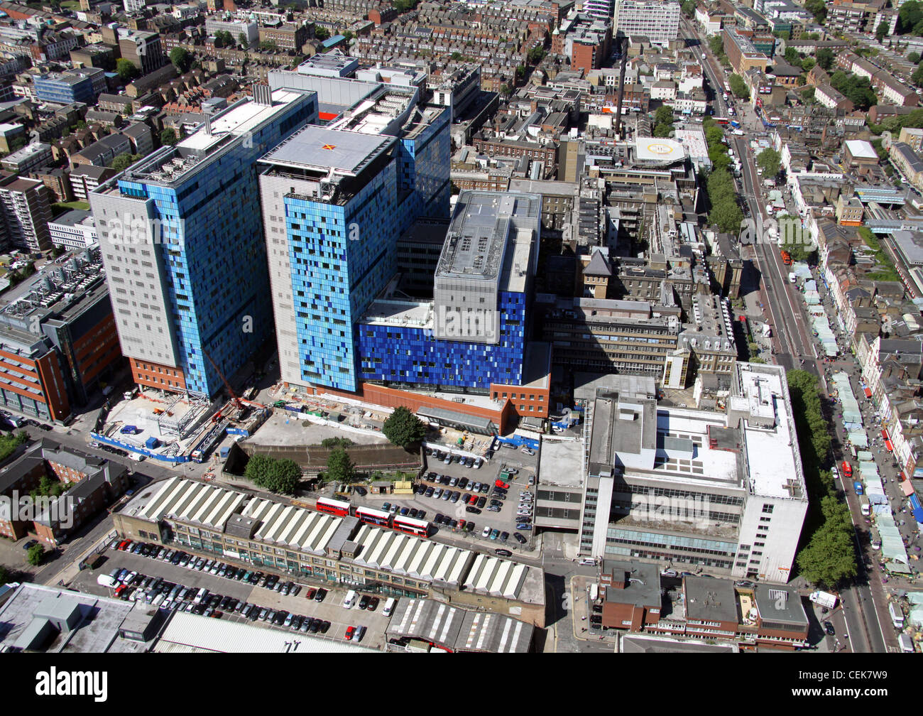 Luftaufnahme des Royal London Hospital, Mile End, London E2