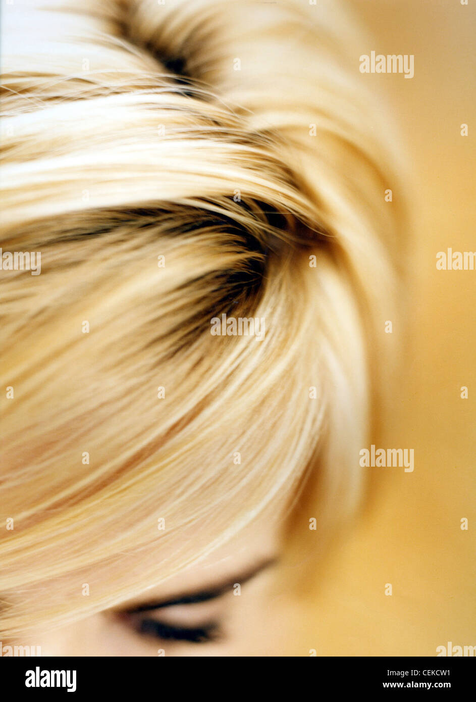 Detailbild des gebleicht blonde Haare Stockfoto