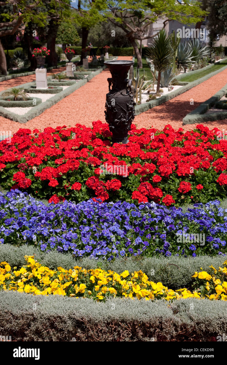 Bahai Schrein-Gärten in Haifa internationaler Hauptsitz Bahai Glauben Pilgern Ziel Bahai Gläubigen alle Welt einzigartig Stockfoto