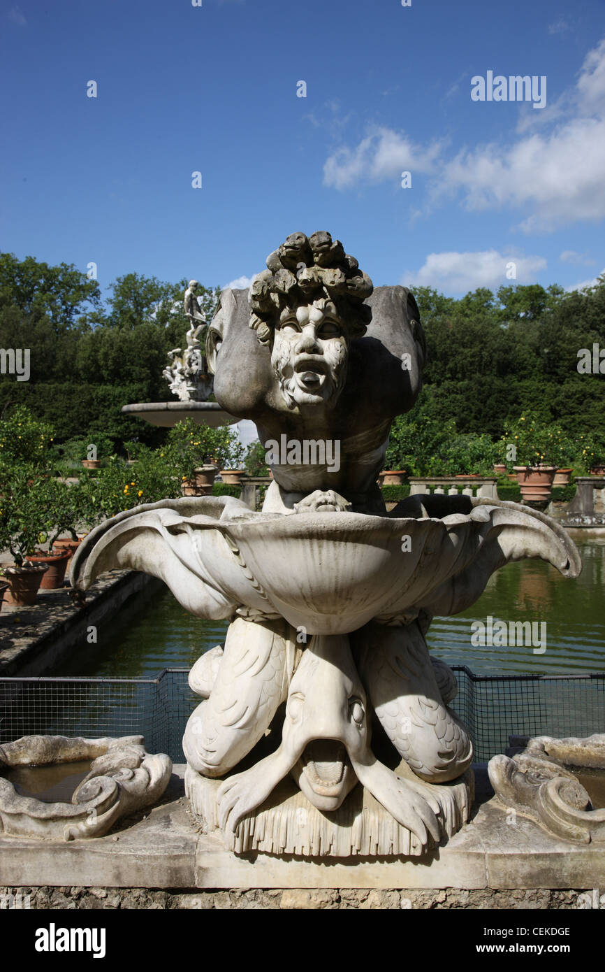 Palazzo Pitti (Palazzo Pitti) entwickelt, wahrscheinlich bekannten Architekten Brunelleschi in 1457 errichtet Pupille Luca Fancelli Residenz banker Stockfoto