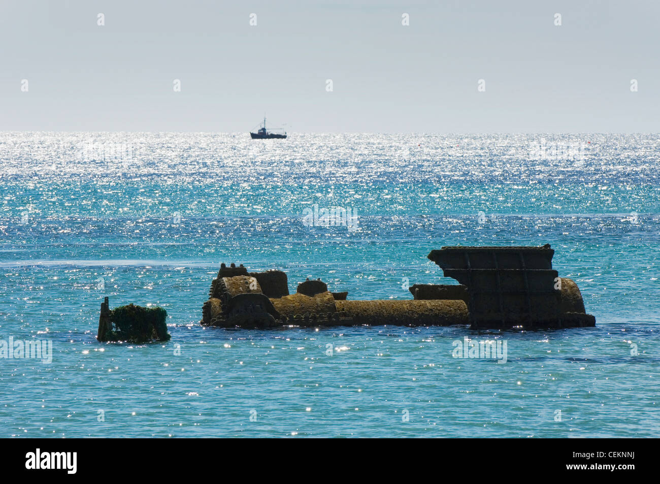 Wrack der WW1 deutscher Zerstörer in der Bucht Lopness auf der Insel Sanday, Orkney Inseln, Schottland. Stockfoto