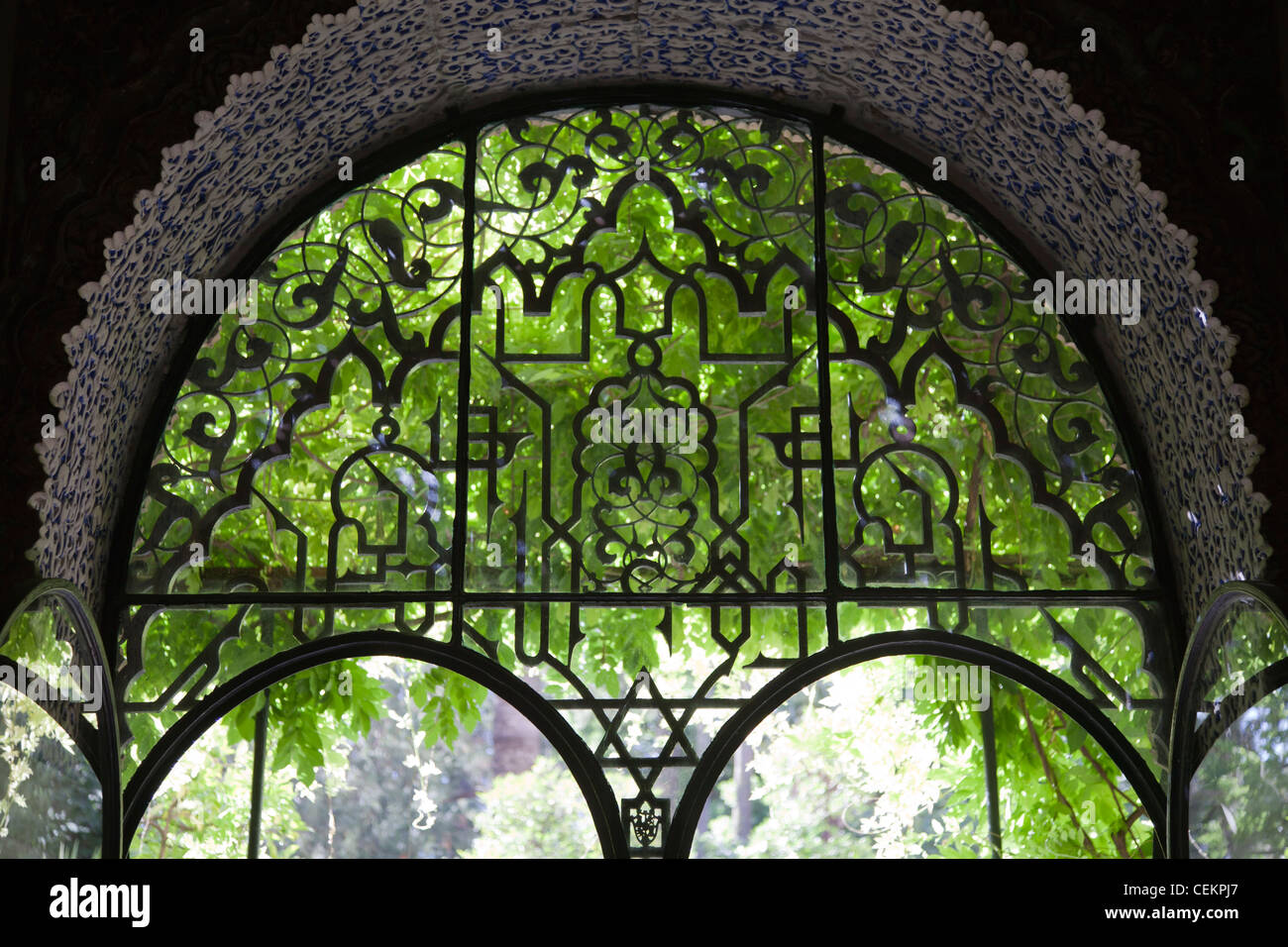 Spanien, Andalusien, Sevilla, Alcazar, königlichen Festungen (Alcázares), Lancet Fenster Stockfoto