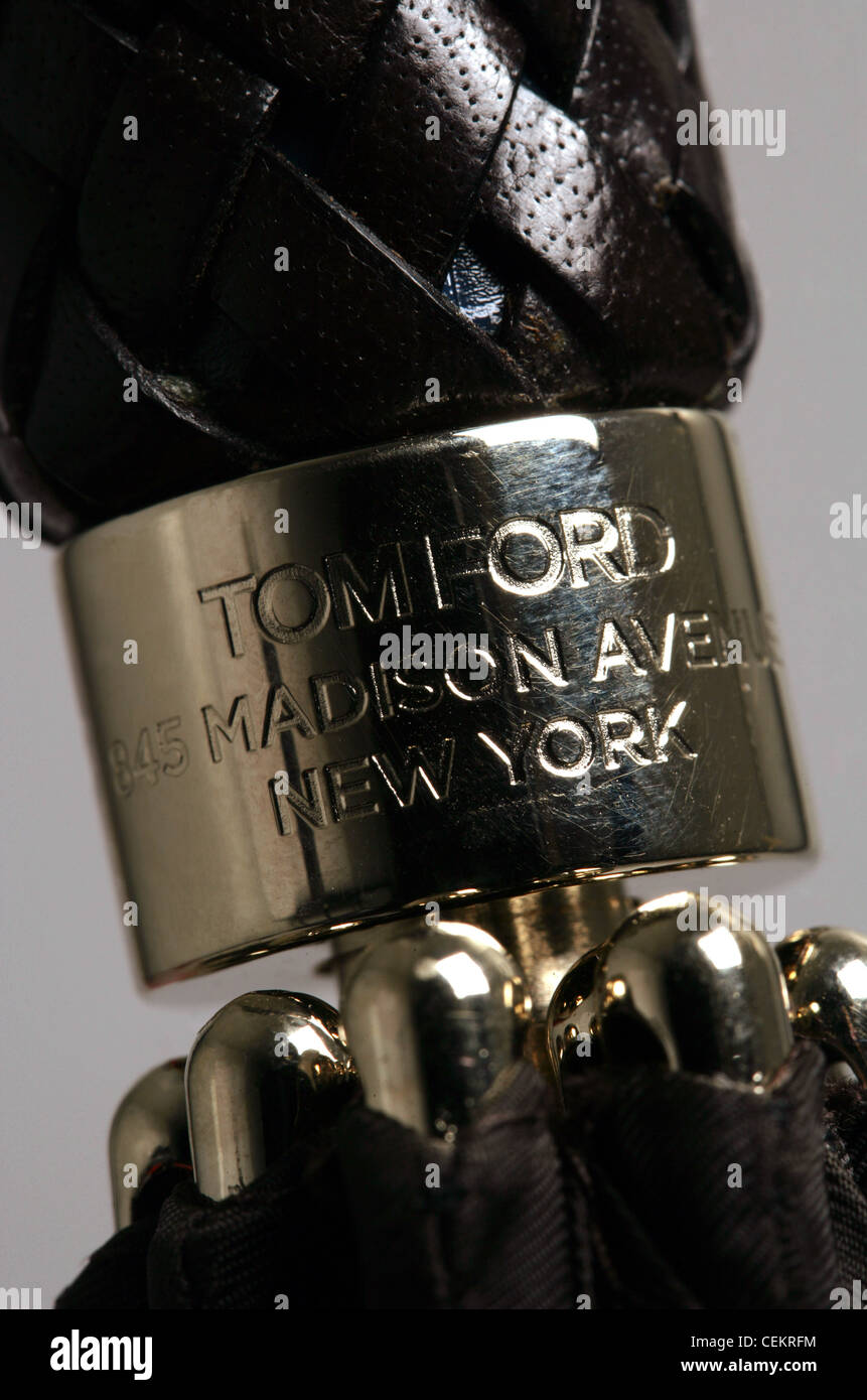 Detail der Tom Ford Herren Regenschirm Stockfoto