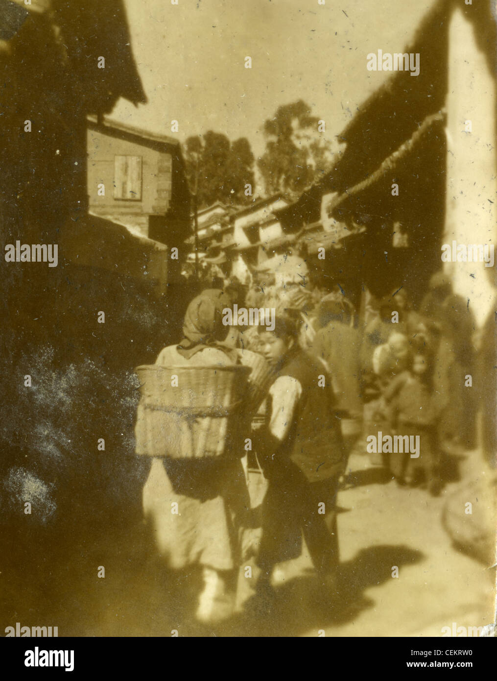 308. Bomb Group, 14. Army Air Force, China Birma Indien, Zweiter Weltkrieg WWII Chinesisch der Tibeter in China Straßenmarkt Stockfoto