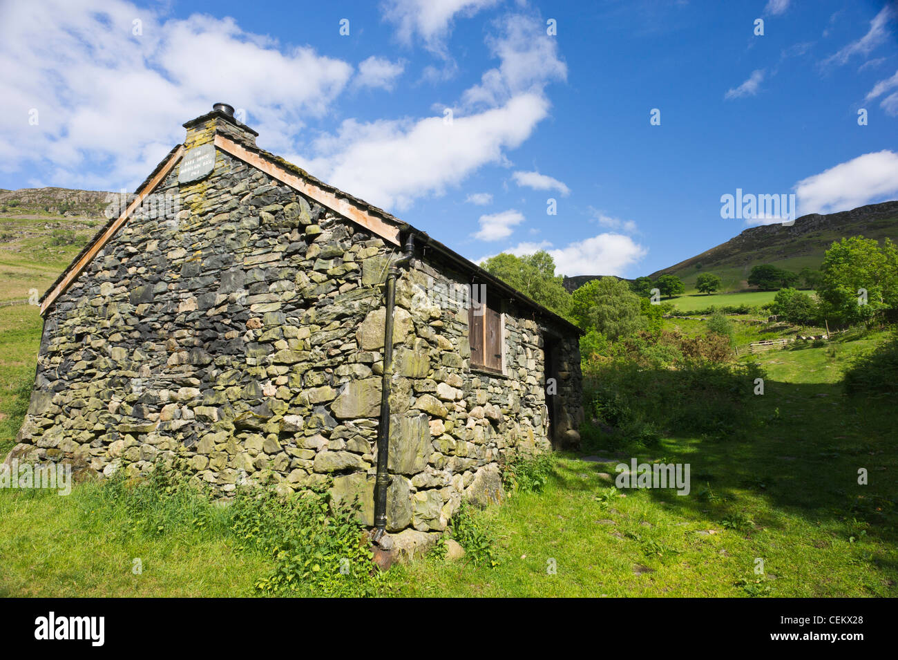 Ein Haus aus Stein in der Nähe von Keswick im Lake District Stockfoto