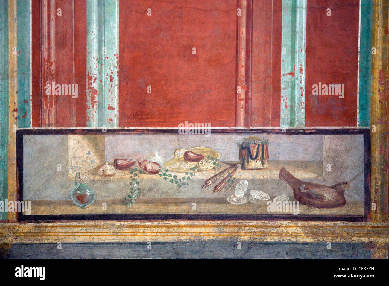 Italien, Naples Nationales Archäologisches Museum von Pompeji, Isis-Tempel, Portico, Dekoration Stockfoto