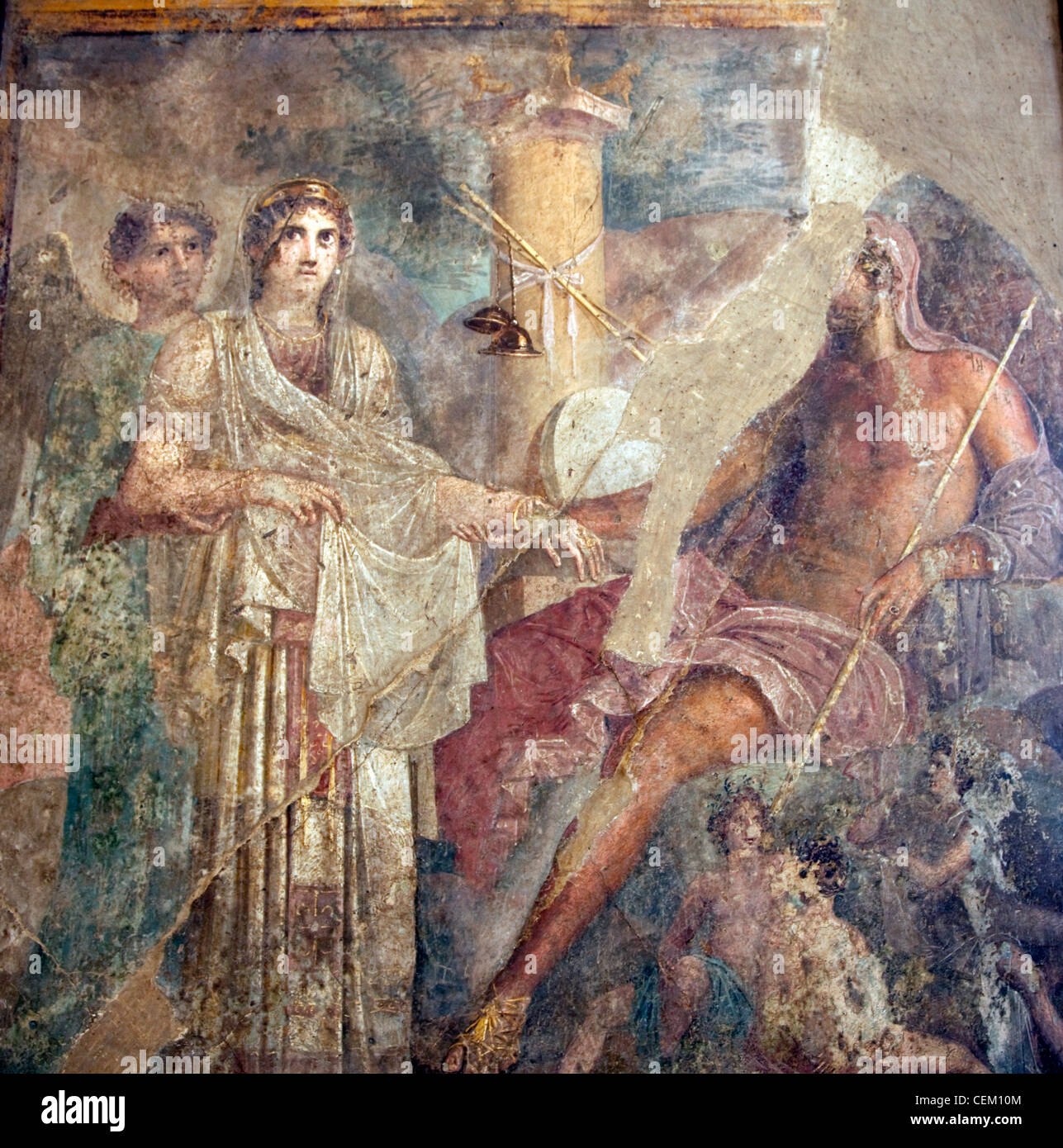Italien, Neapel Museum aus Pompeji, Haus des tragischen Dichters (VII, 8, 3), Zeus und Hera Hochzeit Stockfoto
