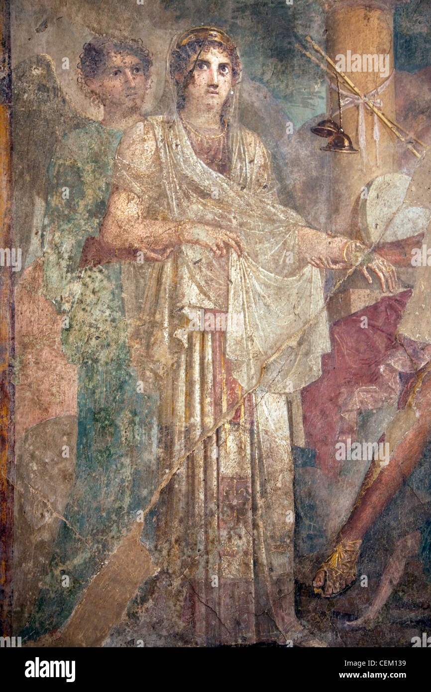 Italien, Neapel Museum aus Pompeji, Haus des tragischen Dichters (VII, 8, 3), Zeus und Hera Hochzeit Stockfoto