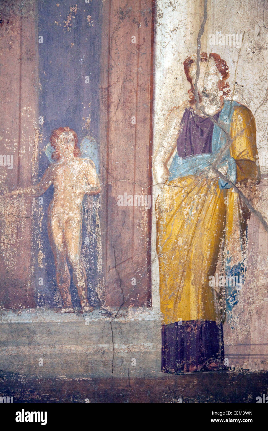 Italien, Neapel, Neapel Museum aus Pompeji, Haus von Jason (IX 5, 18), Paris und Elena Stockfoto