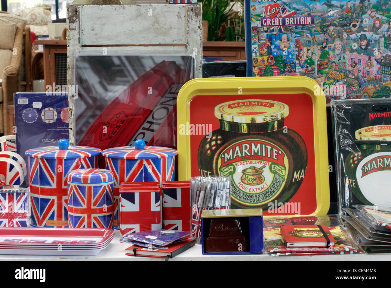 Das beste von britischen Puzzles Spiele und andere typisch britischer Produkte Stockfoto