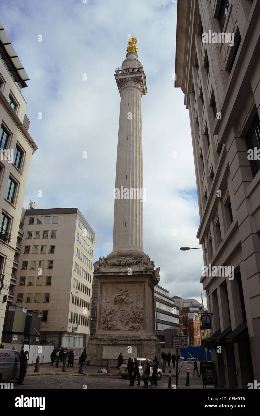 Das Denkmal für den großen Brand von London - London Sightseeing Vereinigtes Königreich Stockfoto