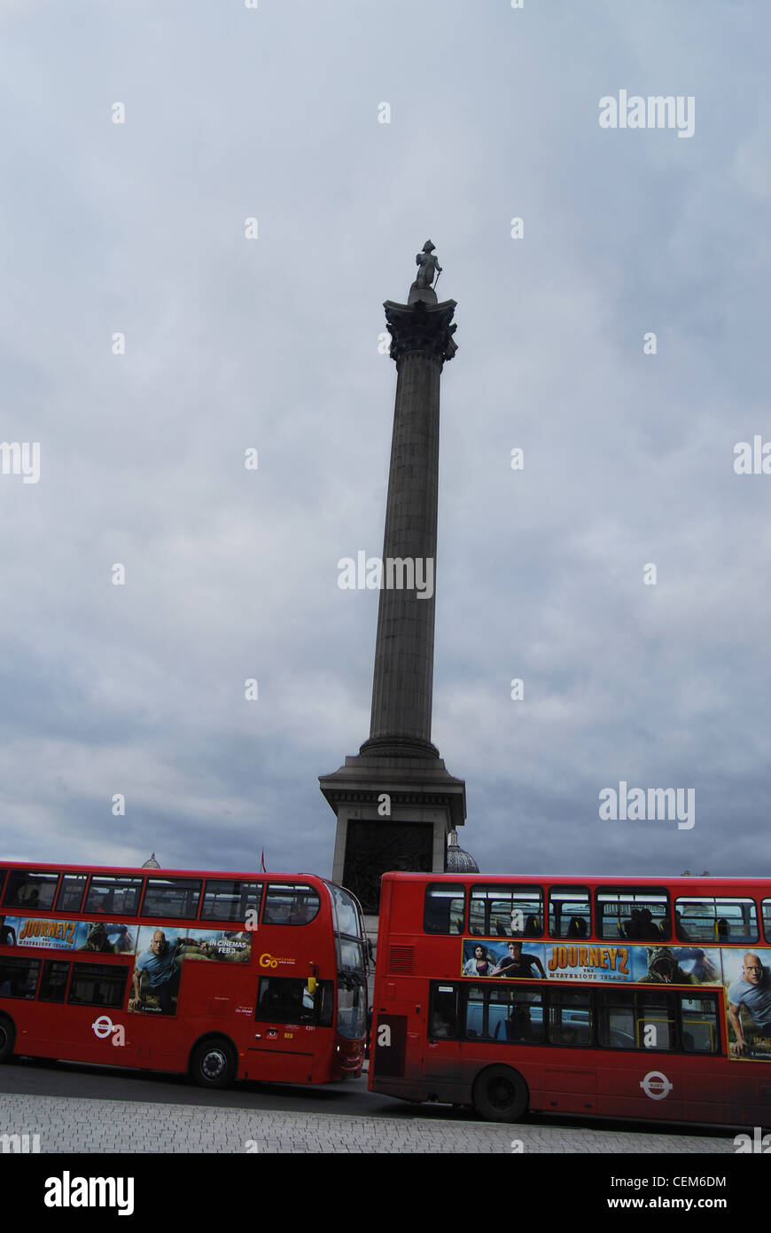 Nelson Säule, Trafalgar Square, London, Vereinigtes Königreich Stockfoto