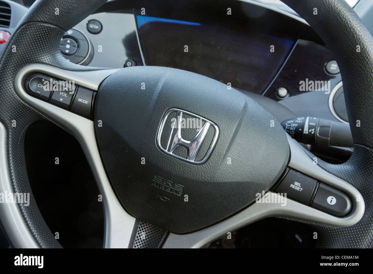 Ein Honda Civic Lenkrad Stockfoto