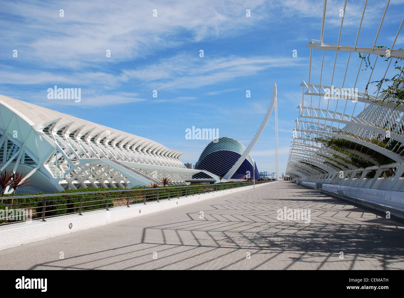 Stadt der Künste und Wissenschaften, entworfen von Calatrava, Valencia, Spanien, Europa Stockfoto