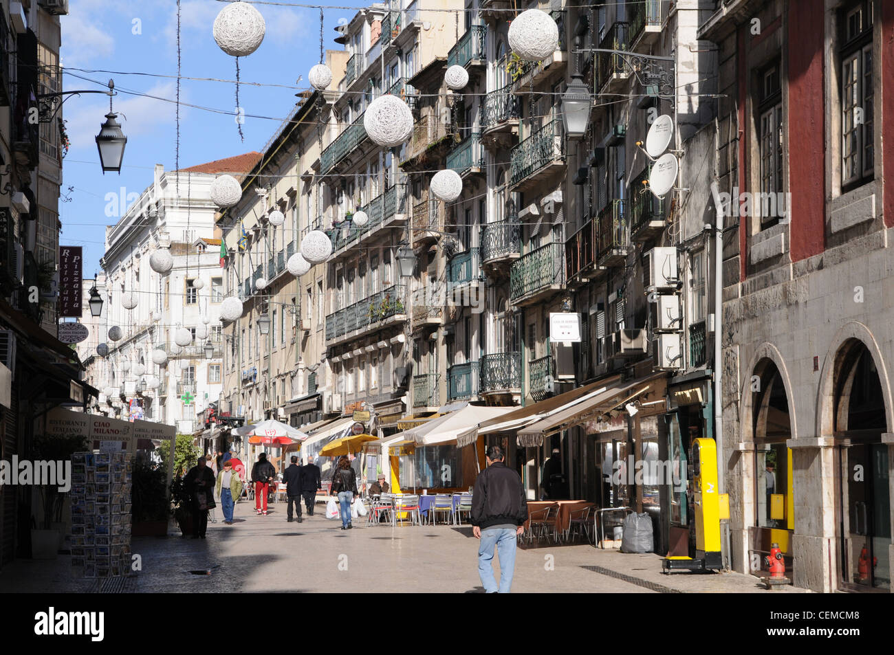 Straße Augusta Stadtteil Baixa Lissabon portugal Stockfoto