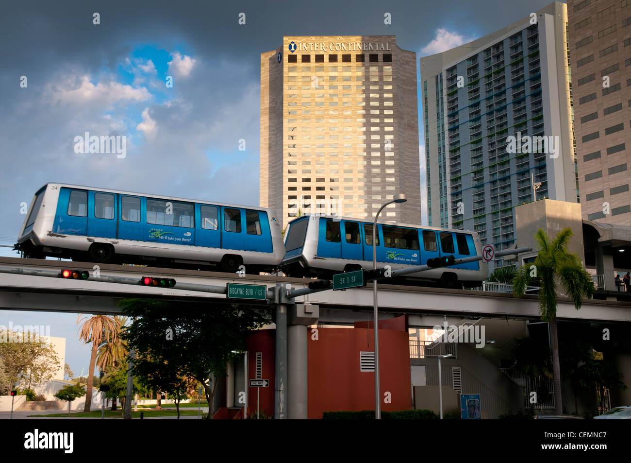 Leeren Bus Bahn in Miami Stockfoto