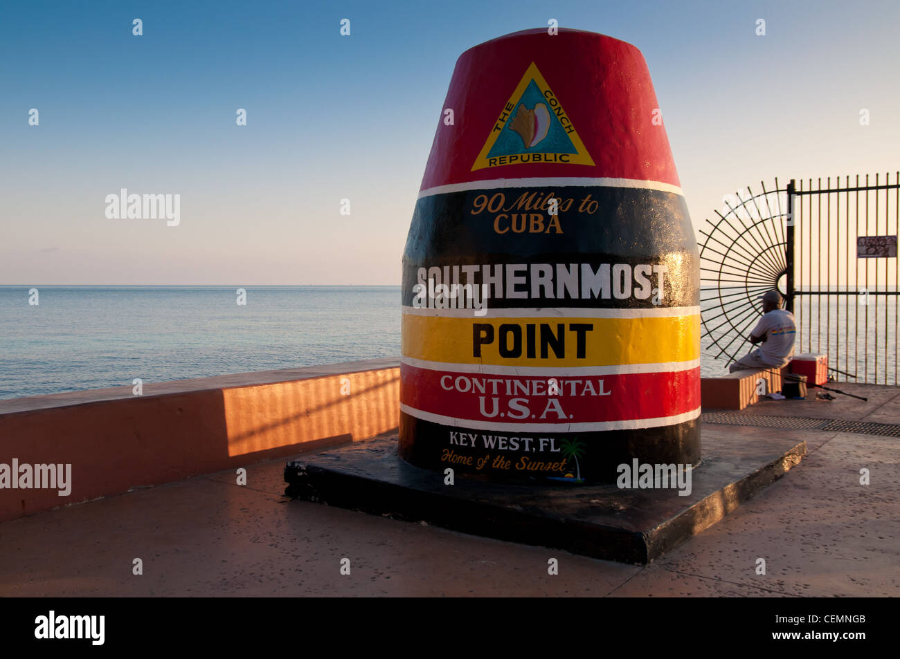 Key West Marker - der südlichste Punkt der kontinentalen USA Stockfoto