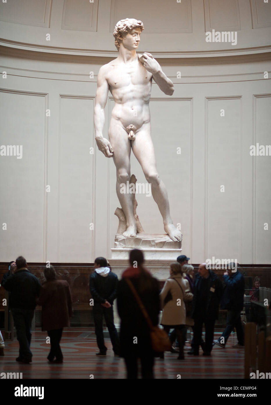 Michelangelos David David von Michelangelo in der Galerie der Accademia di Belle Arti in Florenz Stockfoto