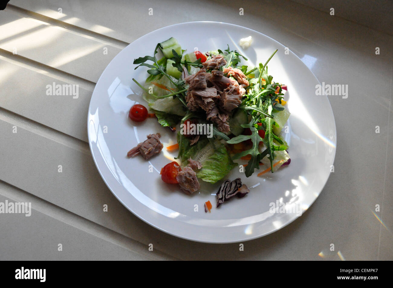 Wintersalat elegant Speisen der modernen Gastronomie Stockfoto