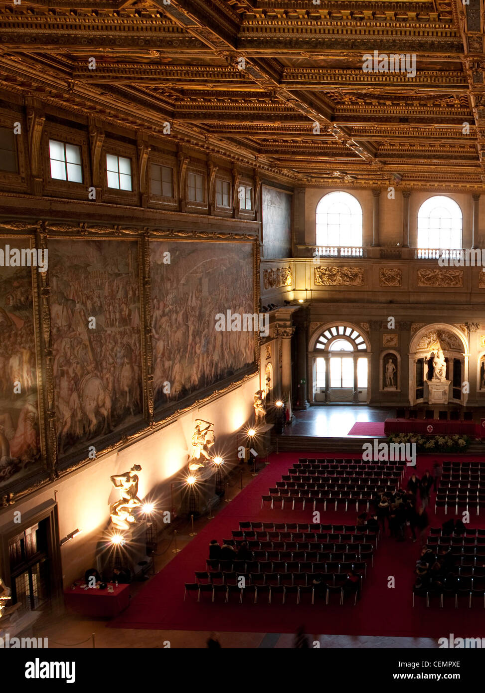 Salone del Cinquecento wichtigsten Saal des Palazzo Vecchio Stockfoto