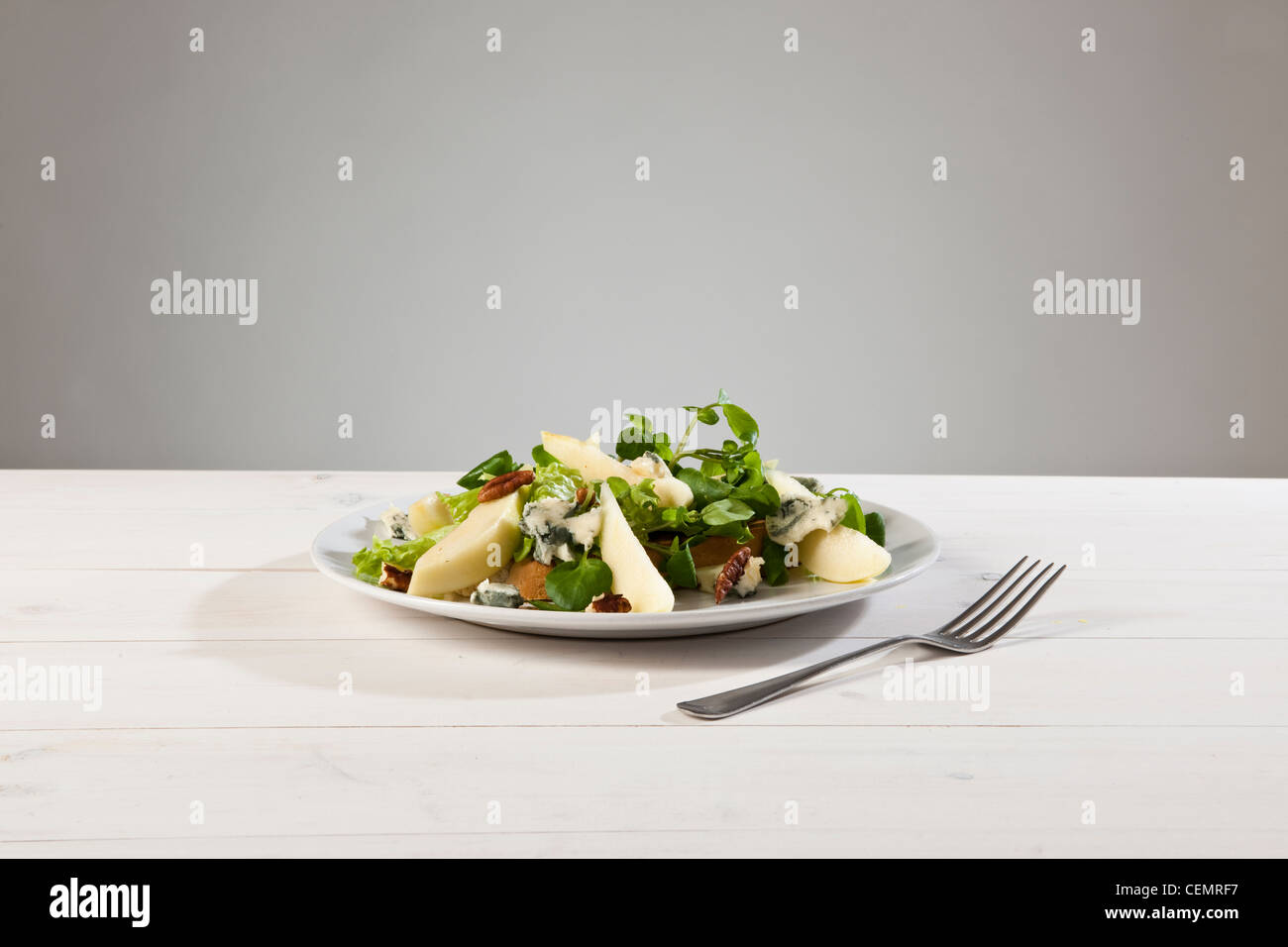 Birne & Blauschimmelkäse Salat 3 Stockfoto