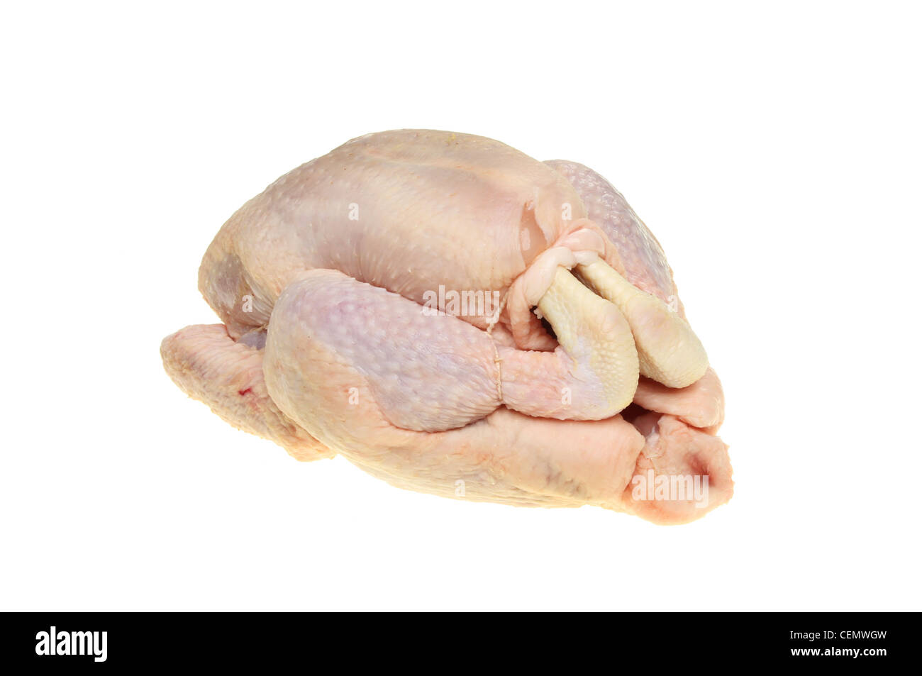 Rohem Hühnerfleisch isoliert gegen weiß Stockfoto