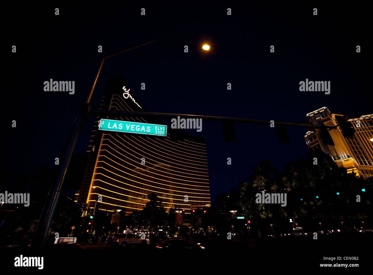 Straße Nachtleben in Las Vegas, Nevada, USA, Amerika Stockfoto