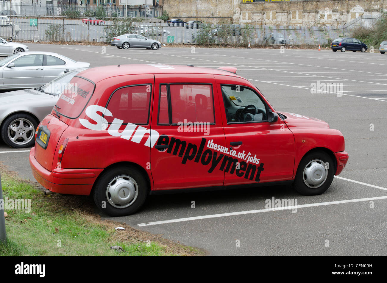 Die Sonne London Cab Sun Beschäftigung News International Wapping London Uk Stockfoto