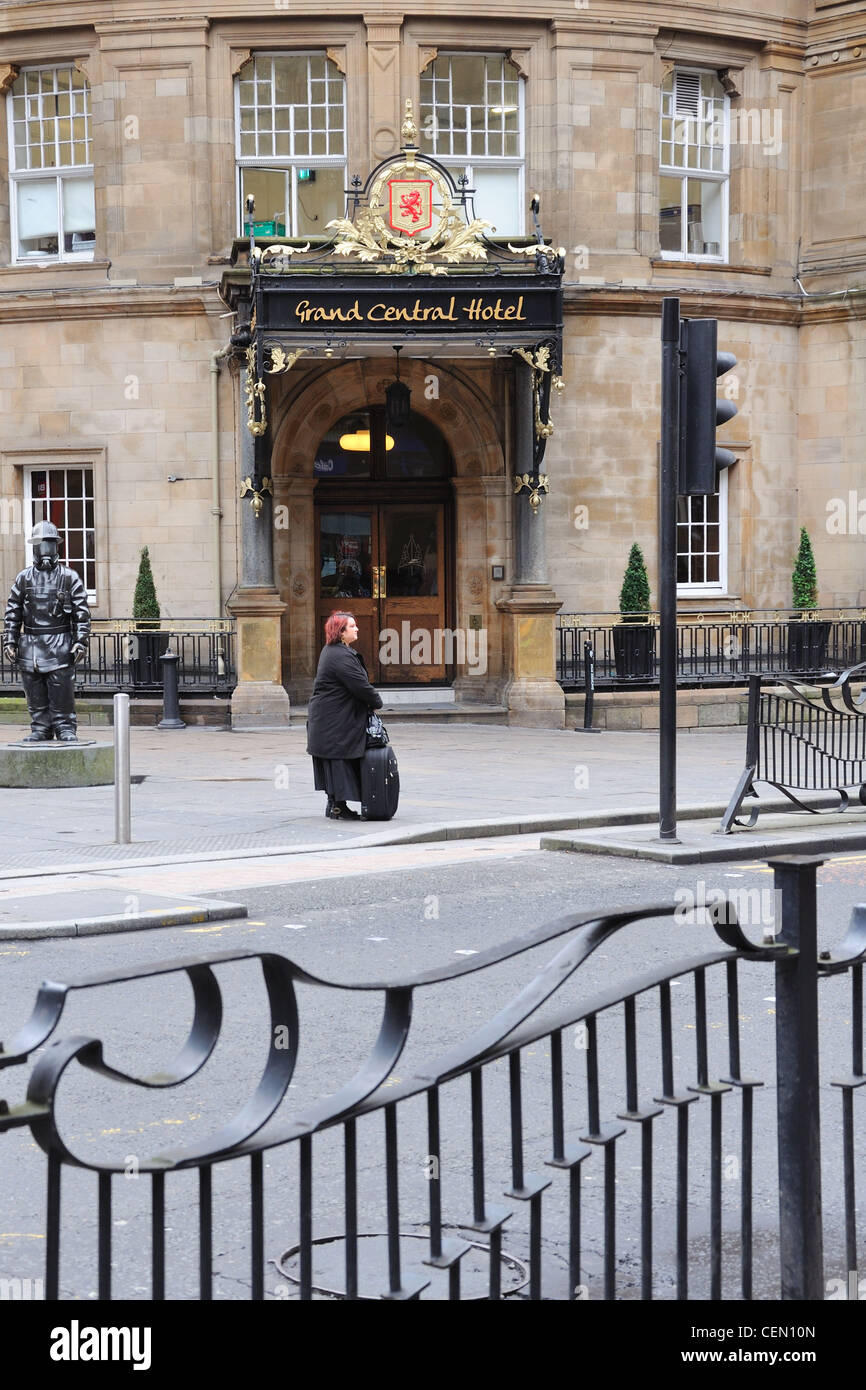 Haupteingang des Central Hotels in Glasgow, Schottland. Stockfoto