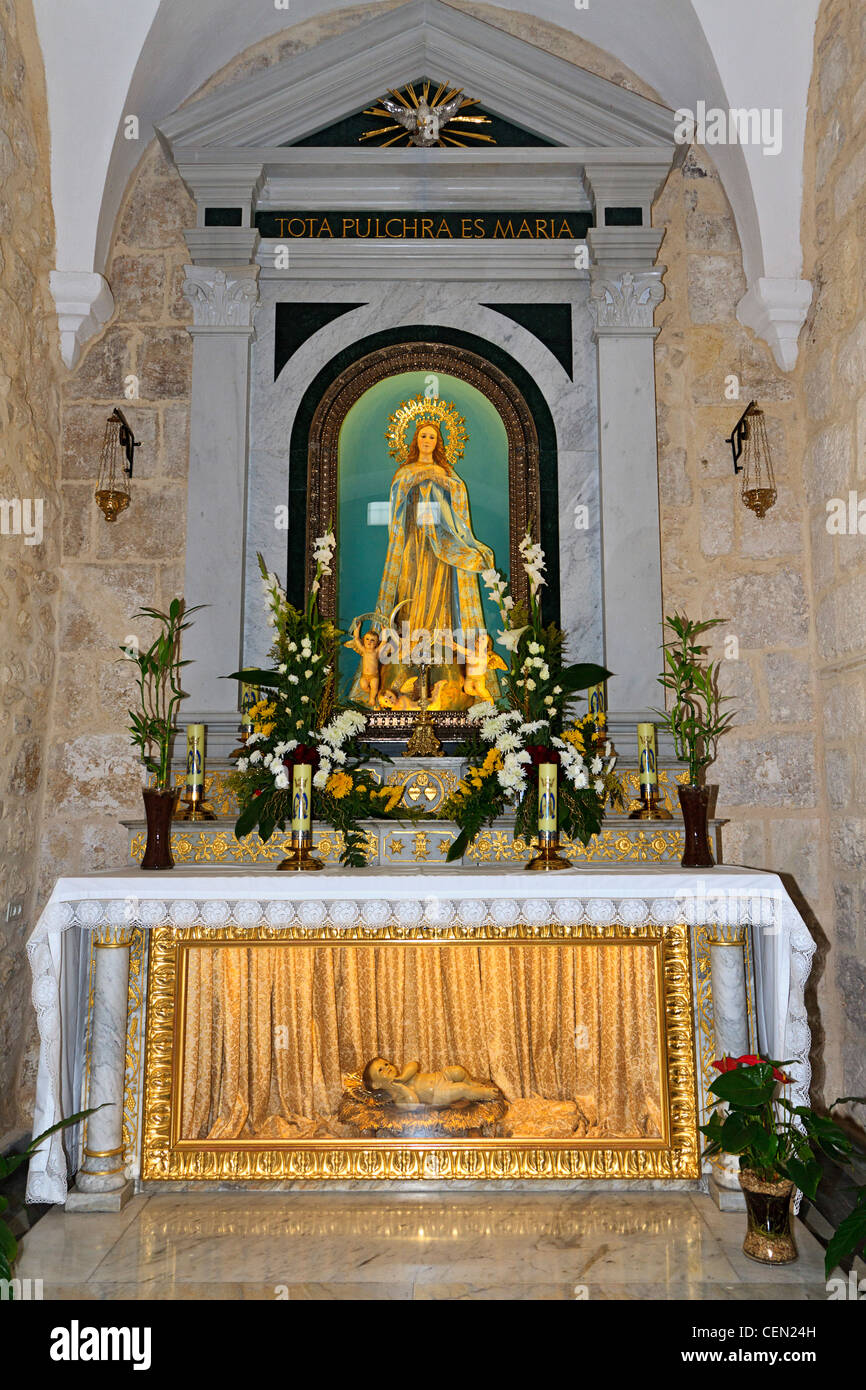 Kapelle von der "Unbefleckten Jungfrau Maria und dem Jesuskind" in der Geburtskirche Bethlehem, Israel Stockfoto