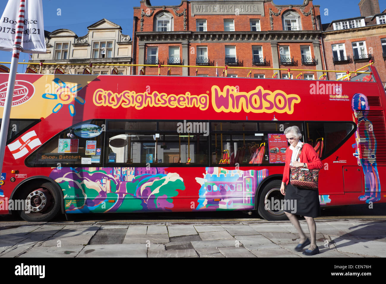 England, Berkshire, Windsor, Open Top Tour Doppeldeckerbus Stockfoto