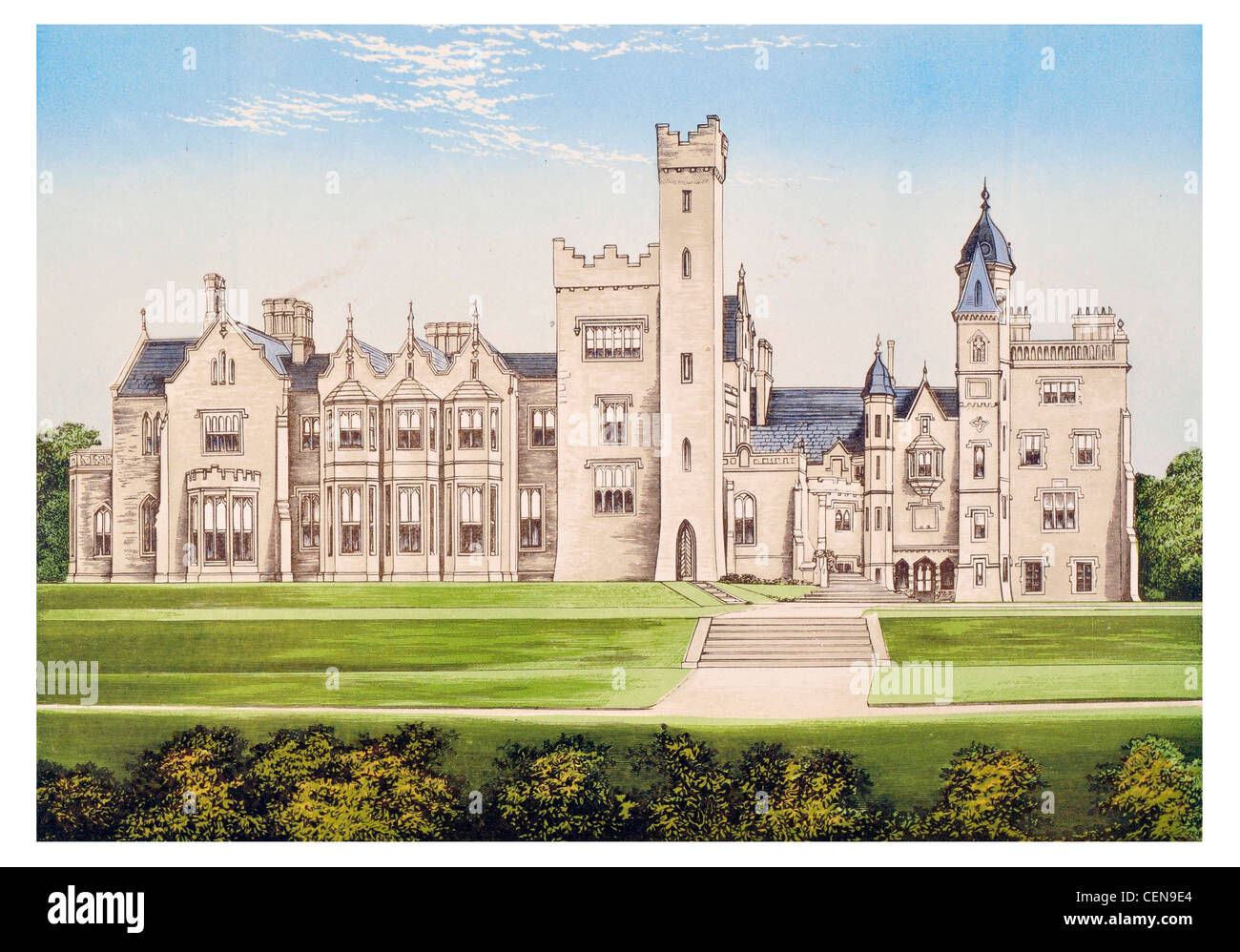 Rossmore Park Monaghan Irland Gotische Herrenhaus Herrenhaus Herrenhaus Hall Estate Burg Angelegten Schlossgarten Abgerissen Stockfotografie Alamy
