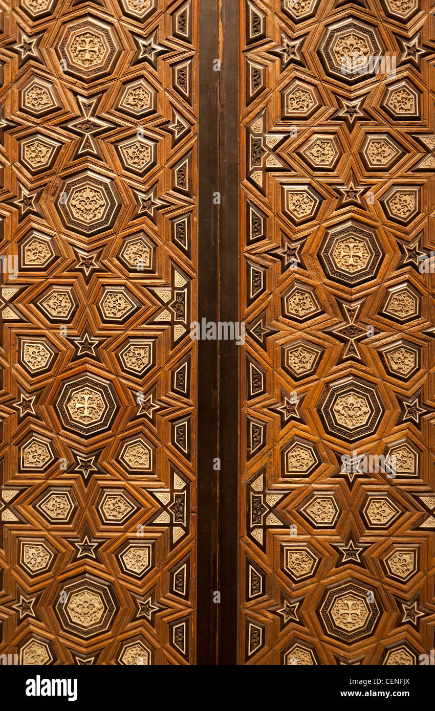 Ägyptische Holz Intarsien Tür mit Elfenbein und Ebenholz fügt 2 - Ashmolean Museum Oxford Stockfoto
